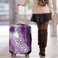 Tonga Kupesi Ngatu Luggage Cover Vintage Purple Plumeria