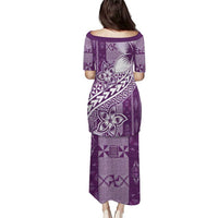 Tonga Kupesi Ngatu Puletasi Vintage Purple Plumeria