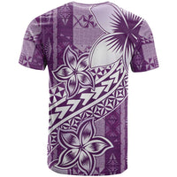 Tonga Kupesi Ngatu T Shirt Vintage Purple Plumeria
