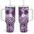 Tonga Kupesi Ngatu Tumbler With Handle Vintage Purple Plumeria