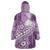 Tonga Kupesi Ngatu Wearable Blanket Hoodie Vintage Purple Plumeria