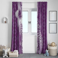 Tonga Kupesi Ngatu Window Curtain Vintage Purple Plumeria