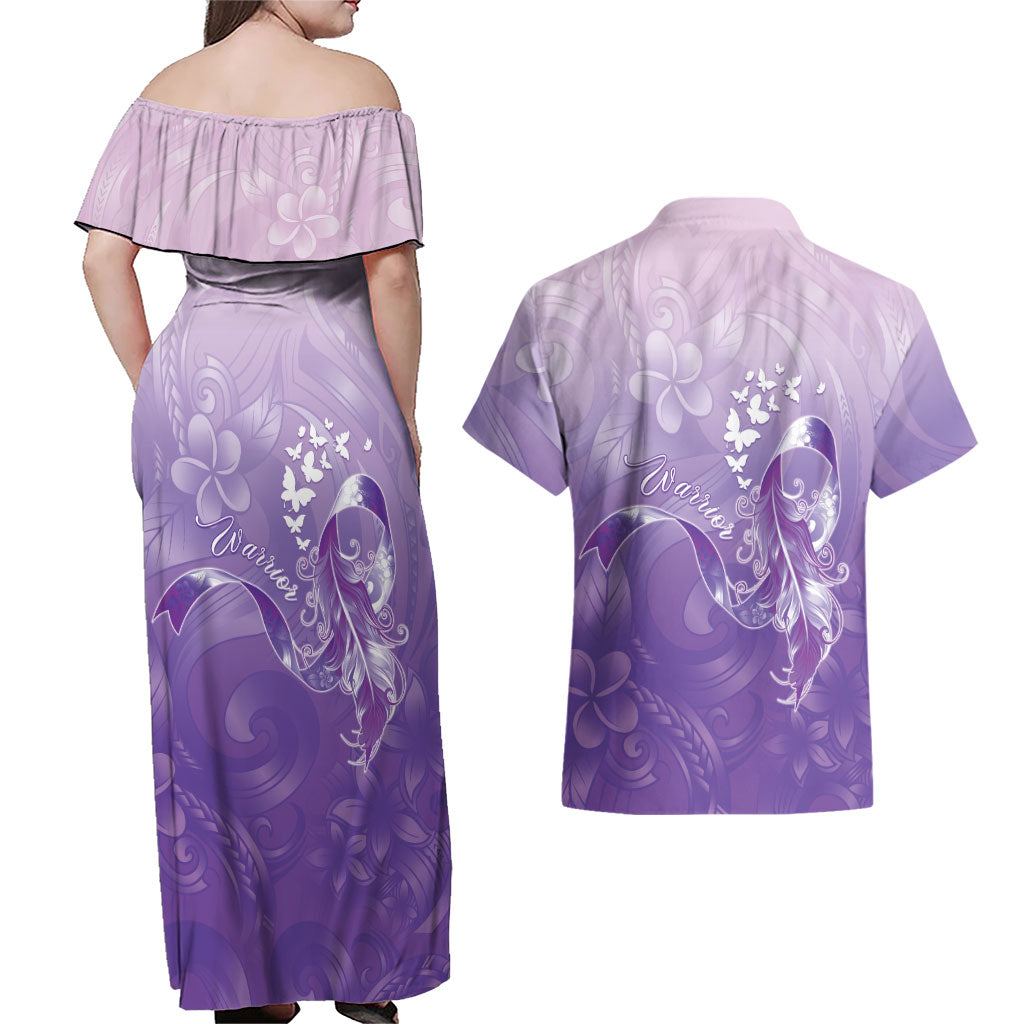 Lupus Awareness Month Couples Matching Off Shoulder Maxi Dress and Hawaiian Shirt Polynesian Style