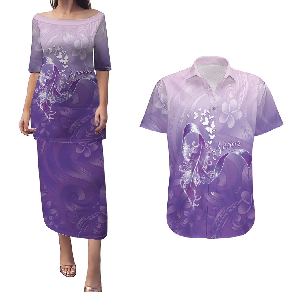 Lupus Awareness Month Couples Matching Puletasi and Hawaiian Shirt Polynesian Style