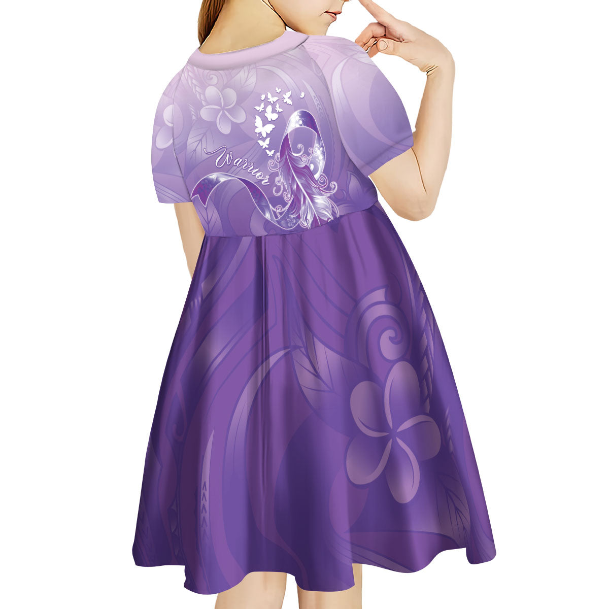 Lupus Awareness Month Kid Short Sleeve Dress Polynesian Style
