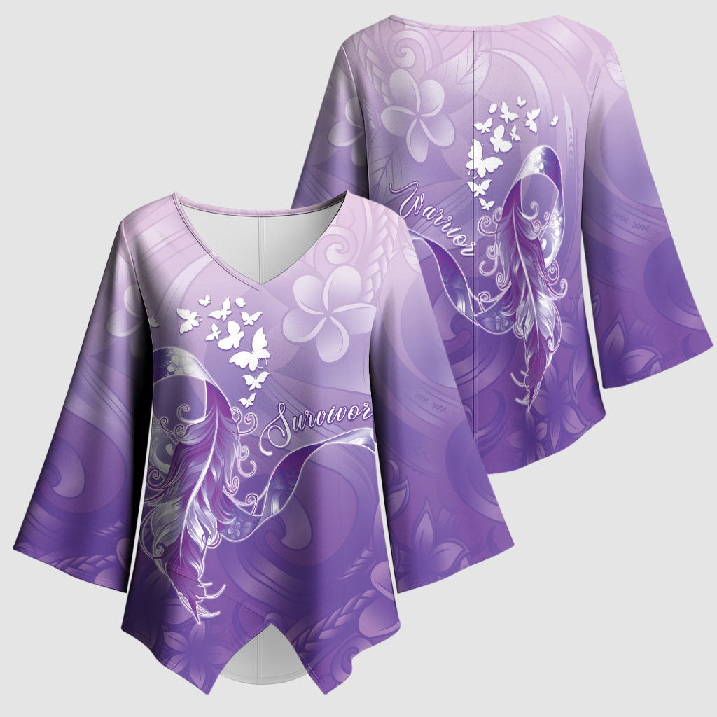Lupus Awareness Month Kimono Sleeve Blouse Polynesian Style