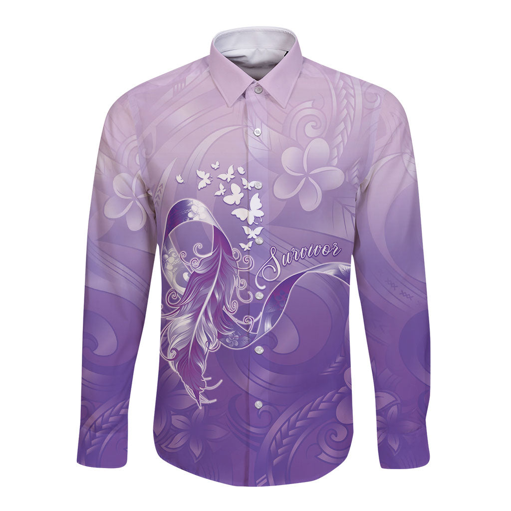 Lupus Awareness Month Long Sleeve Button Shirt Polynesian Style