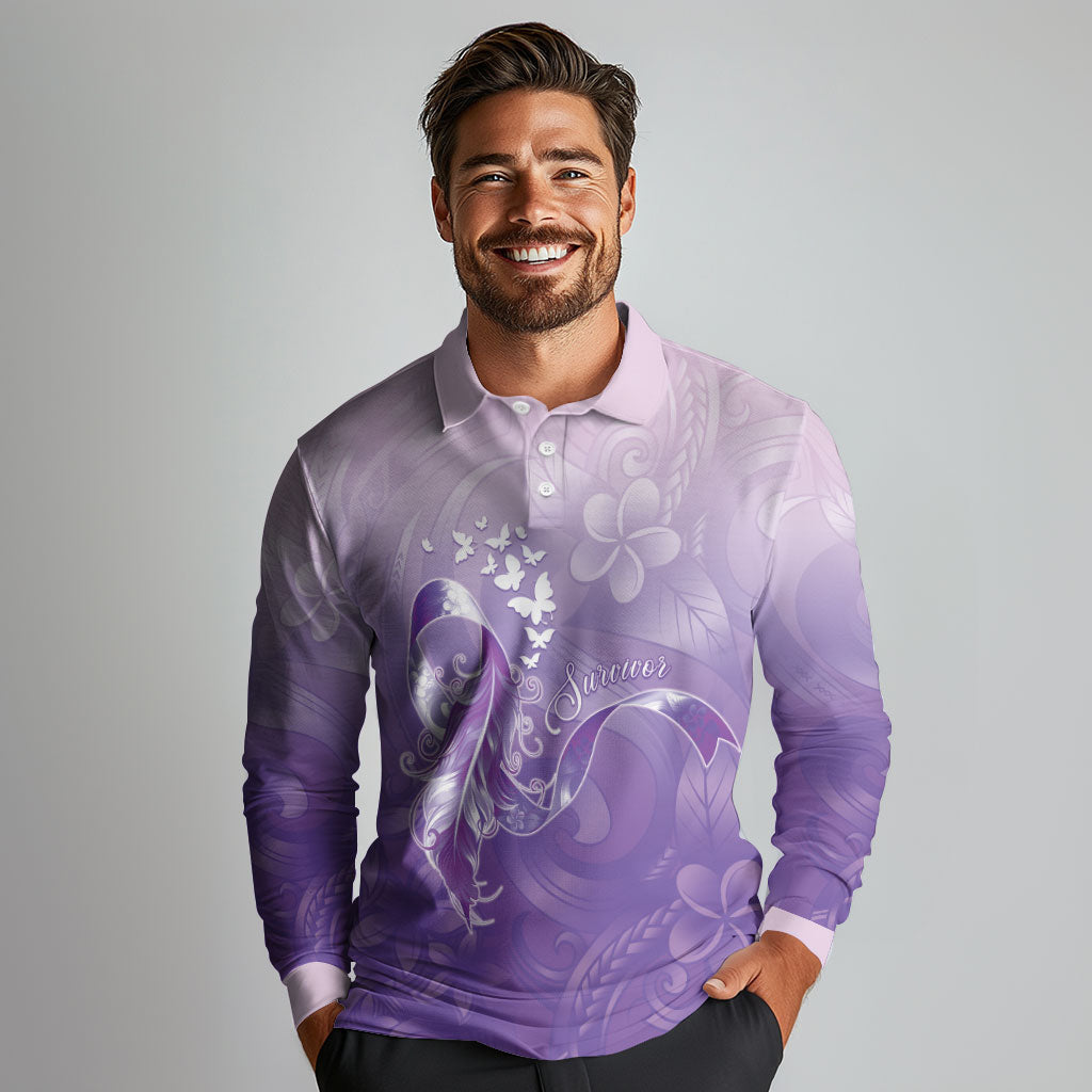 Lupus Awareness Month Long Sleeve Polo Shirt Polynesian Style