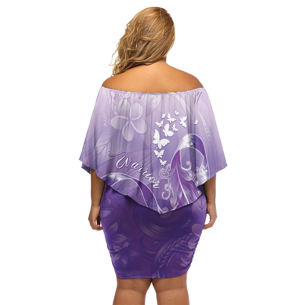 Lupus Awareness Month Off Shoulder Short Dress Polynesian Style