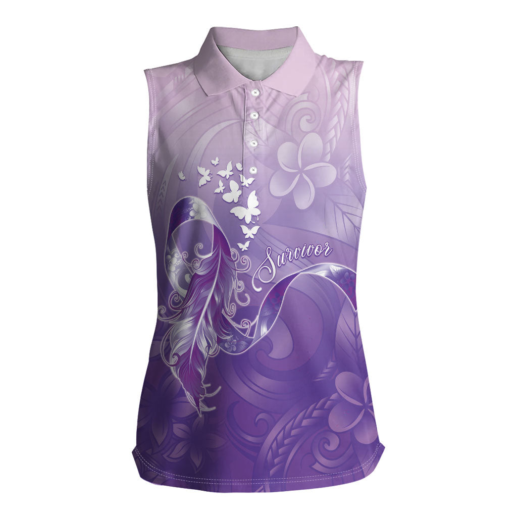 Lupus Awareness Month Women Sleeveless Polo Shirt Polynesian Style
