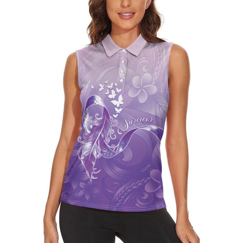 Lupus Awareness Month Women Sleeveless Polo Shirt Polynesian Style