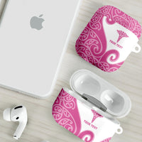 Personalised New Zealand Nurse AirPods Case Maori Koru Pink Version