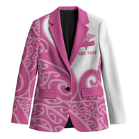 Personalised New Zealand Nurse Blazer Maori Koru Pink Version