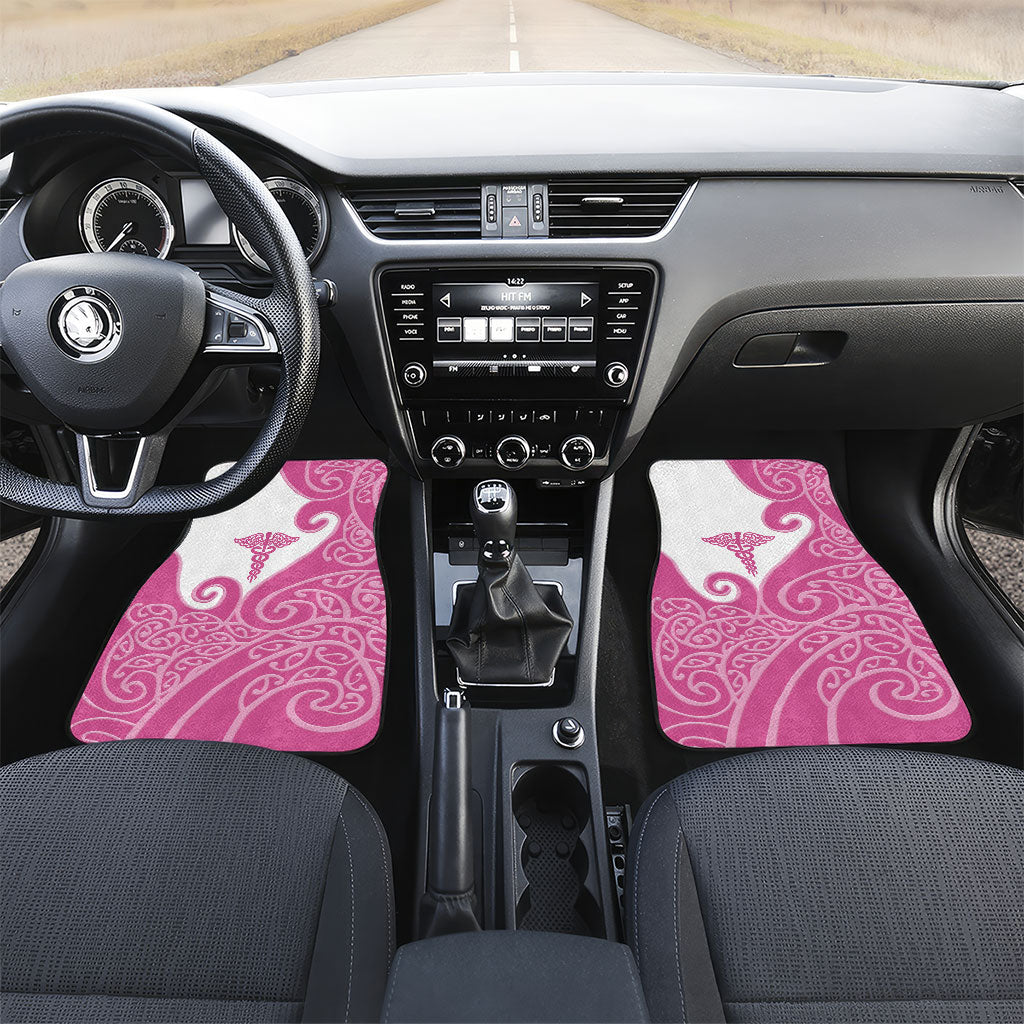 New Zealand Nurse Car Mats Maori Koru Pink Version