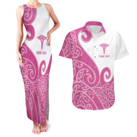 Personalised New Zealand Nurse Couples Matching Tank Maxi Dress and Hawaiian Shirt Maori Koru Pink Version LT05 Pink - Polynesian Pride