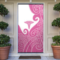 New Zealand Nurse Door Cover Maori Koru Pink Version