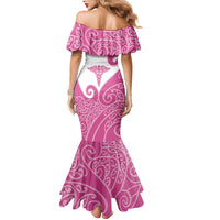 Personalised New Zealand Nurse Family Matching Mermaid Dress and Hawaiian Shirt Maori Koru Pink Version LT05 - Polynesian Pride