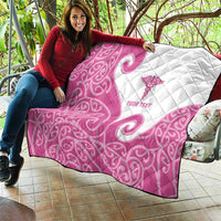 Personalised New Zealand Nurse Quilt Maori Koru Pink Version