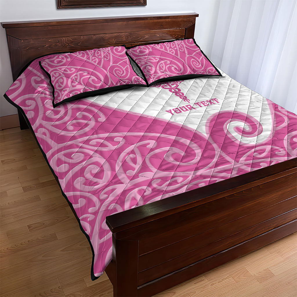 Personalised New Zealand Nurse Quilt Bed Set Maori Koru Pink Version
