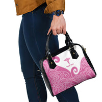 Personalised New Zealand Nurse Shoulder Handbag Maori Koru Pink Version