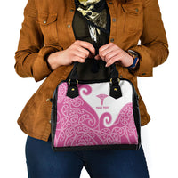 Personalised New Zealand Nurse Shoulder Handbag Maori Koru Pink Version