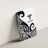 Personalised New Zealand Nurse Canvas Wall Art Maori Koru Black Version