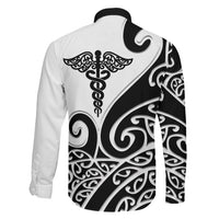 Personalised New Zealand Nurse Family Matching Mermaid Dress and Hawaiian Shirt Maori Koru Black Version LT05 - Polynesian Pride