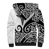 Personalised New Zealand Nurse Sherpa Hoodie Maori Koru Black Version