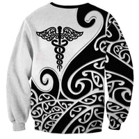 Personalised New Zealand Nurse Sweatshirt Maori Koru Black Version