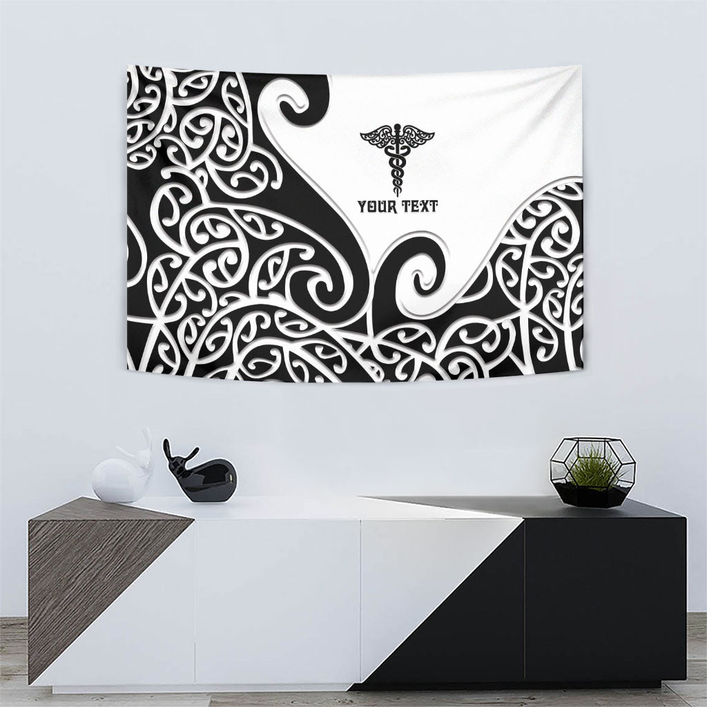 Personalised New Zealand Nurse Tapestry Maori Koru Black Version
