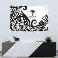 Personalised New Zealand Nurse Tapestry Maori Koru Black Version