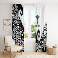 Personalised New Zealand Nurse Window Curtain Maori Koru Black Version
