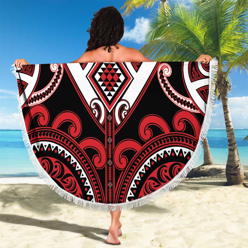 Aotearoa Ngapuhi Beach Blanket Maori Tribal Pattern