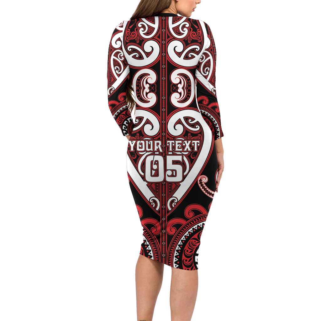 Custom Aotearoa Ngapuhi Family Matching Long Sleeve Bodycon Dress and Hawaiian Shirt Maori Tribal Pattern