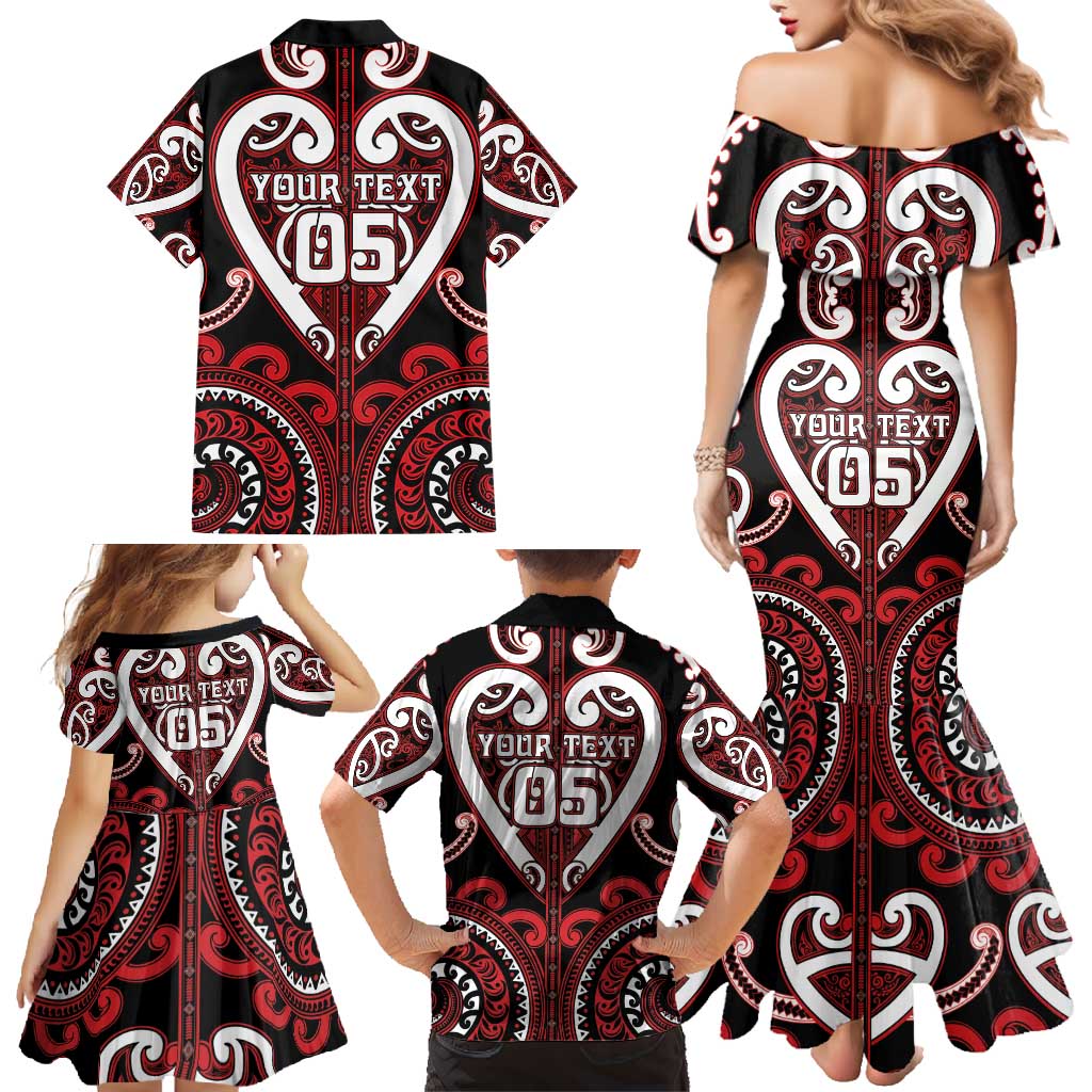 Custom Aotearoa Ngapuhi Family Matching Mermaid Dress and Hawaiian Shirt Maori Tribal Pattern