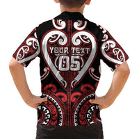 Custom Aotearoa Ngapuhi Family Matching Off Shoulder Maxi Dress and Hawaiian Shirt Maori Tribal Pattern