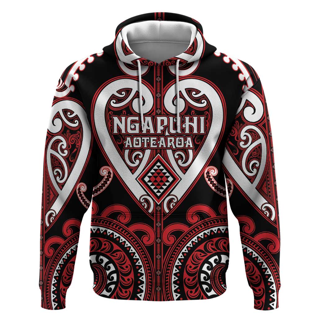 Custom Aotearoa Ngapuhi Hoodie Maori Tribal Pattern