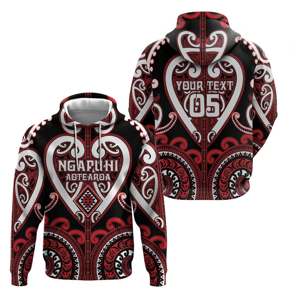 Custom Aotearoa Ngapuhi Hoodie Maori Tribal Pattern