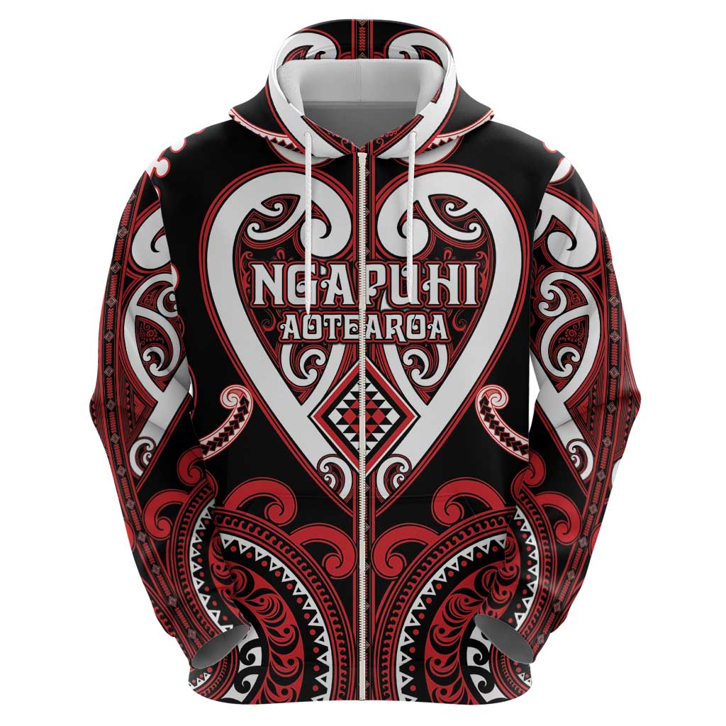 Custom Aotearoa Ngapuhi Hoodie Maori Tribal Pattern