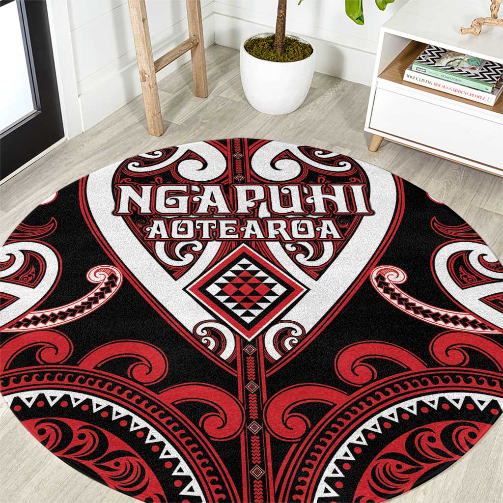 Aotearoa Ngapuhi Round Carpet Maori Tribal Pattern