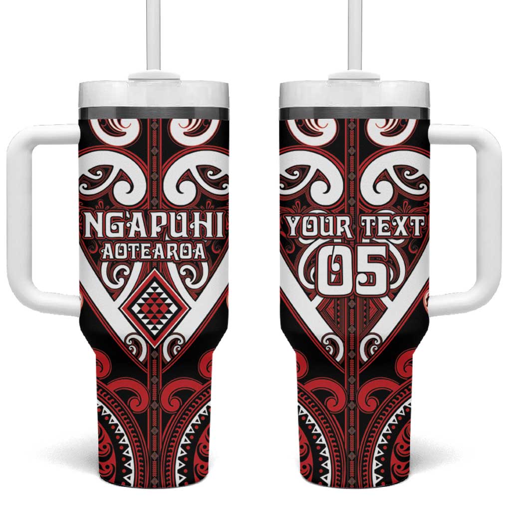 Custom Aotearoa Ngapuhi Tumbler With Handle Maori Tribal Pattern