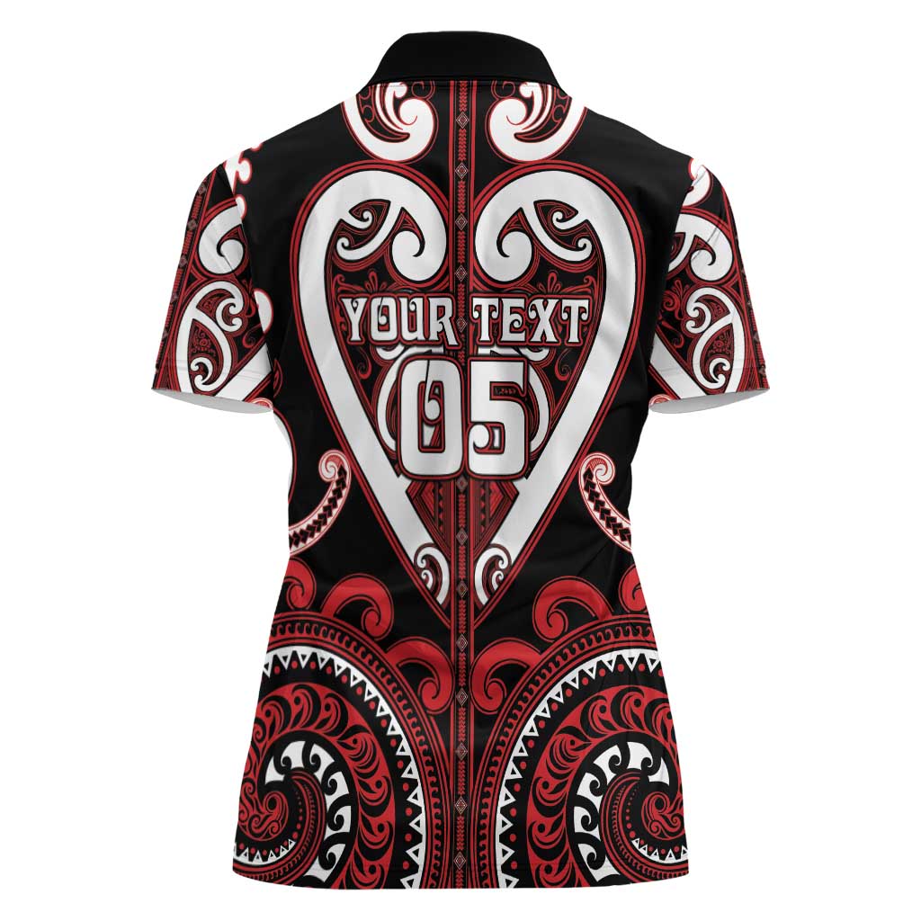 Custom Aotearoa Ngapuhi Women Polo Shirt Maori Tribal Pattern