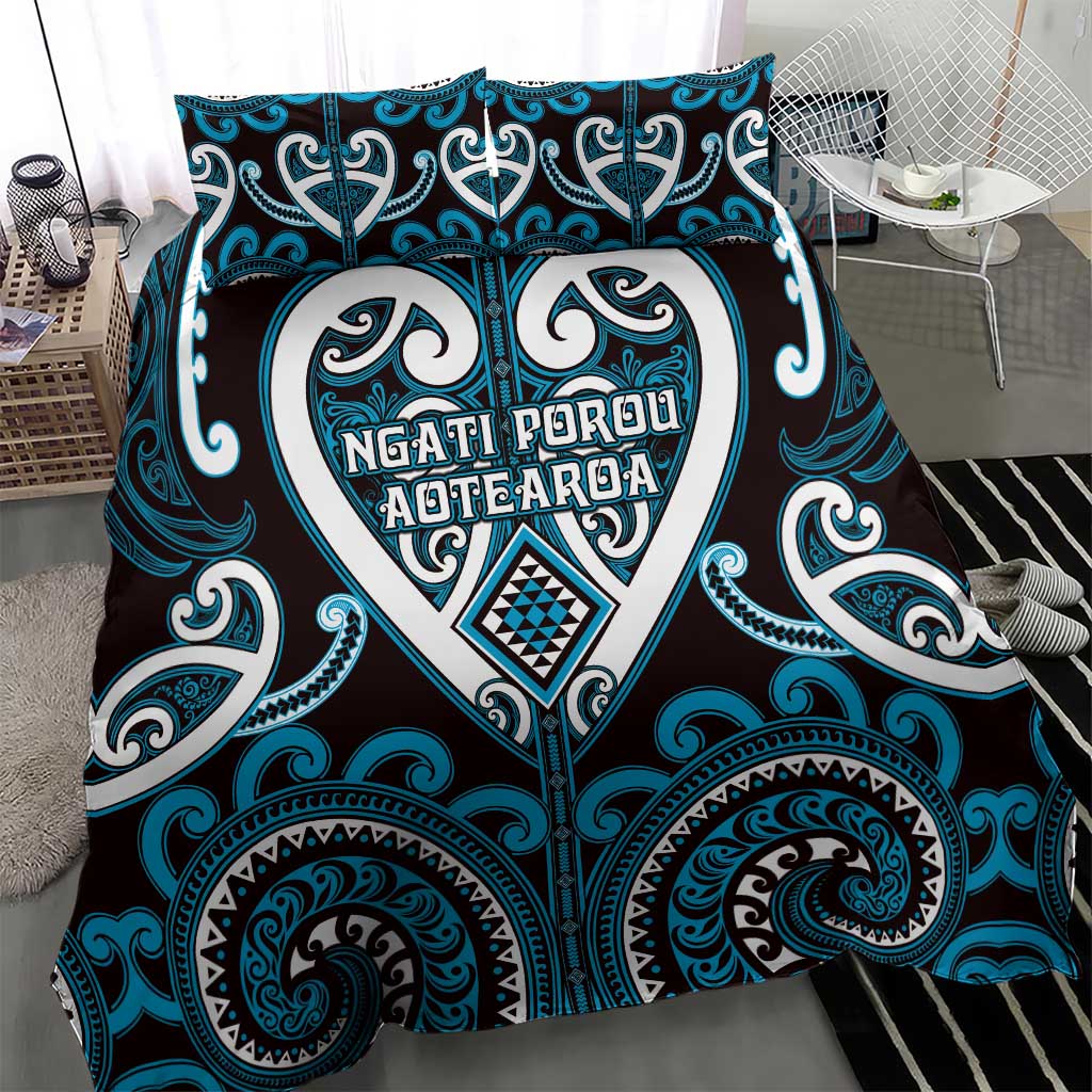 Aotearoa Ngati Porou Bedding Set Maori Tribal Pattern