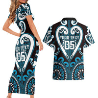 Custom Aotearoa Ngati Porou Couples Matching Short Sleeve Bodycon Dress and Hawaiian Shirt Maori Tribal Pattern LT05 - Polynesian Pride
