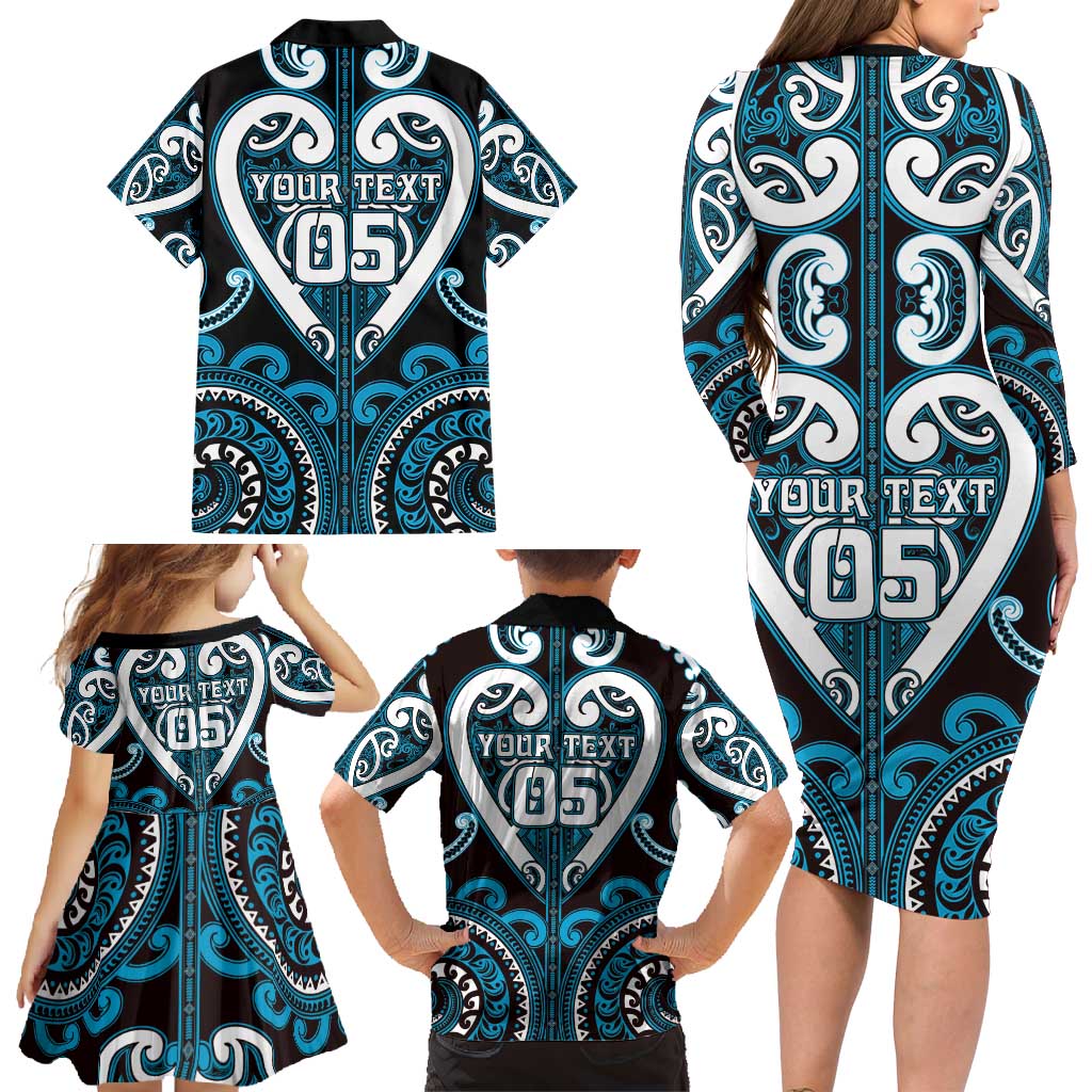 Custom Aotearoa Ngati Porou Family Matching Long Sleeve Bodycon Dress and Hawaiian Shirt Maori Tribal Pattern