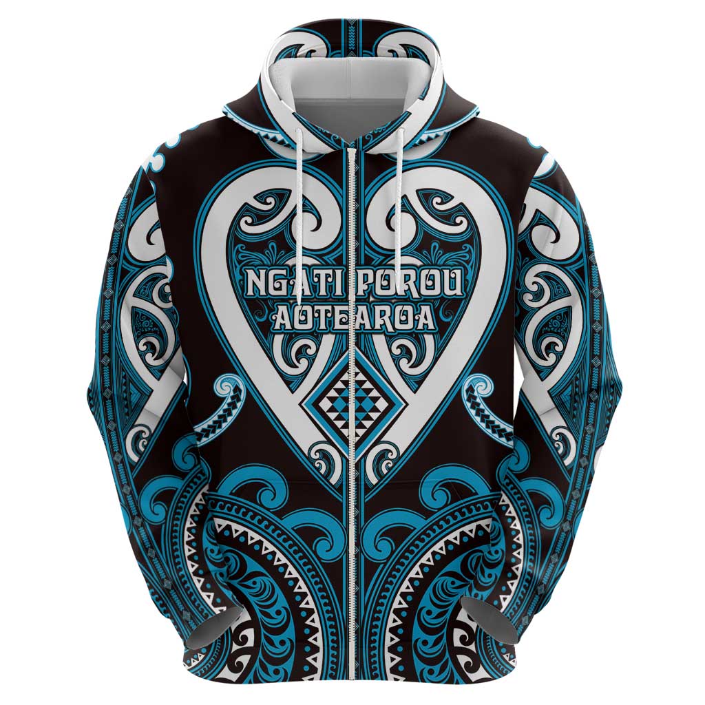 Custom Aotearoa Ngati Porou Hoodie Maori Tribal Pattern