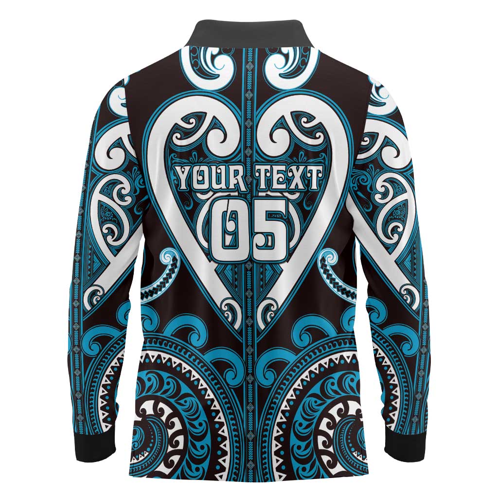 Custom Aotearoa Ngati Porou Long Sleeve Polo Shirt Maori Tribal Pattern