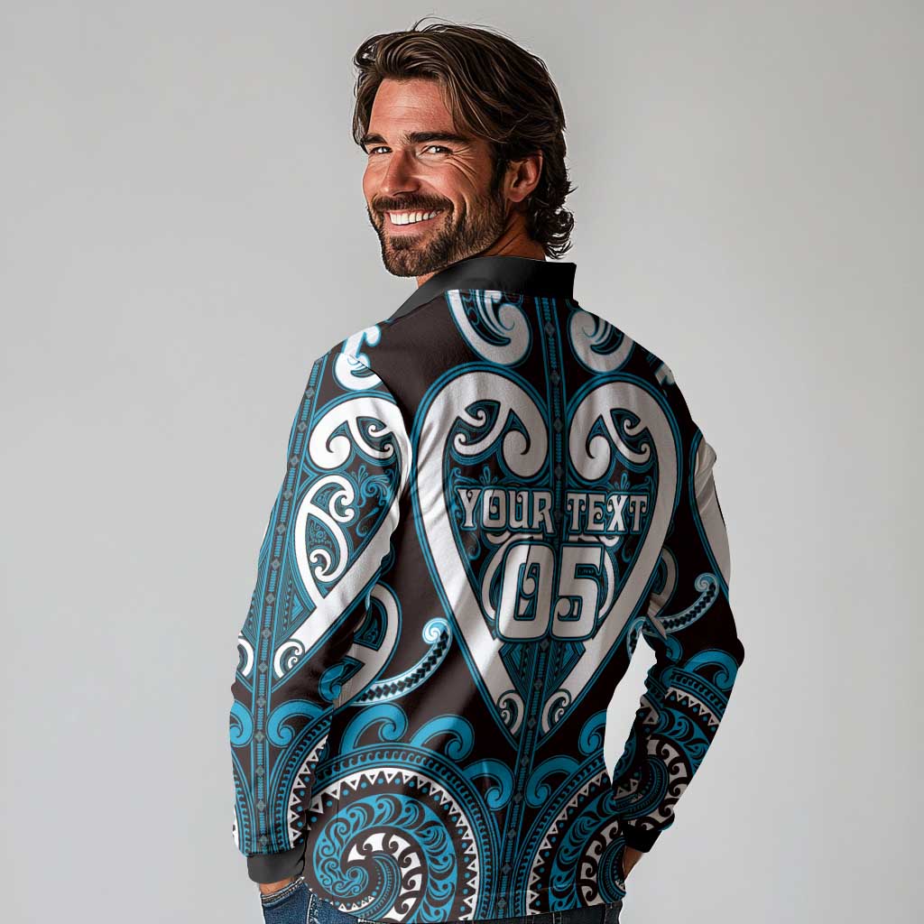 Custom Aotearoa Ngati Porou Long Sleeve Polo Shirt Maori Tribal Pattern