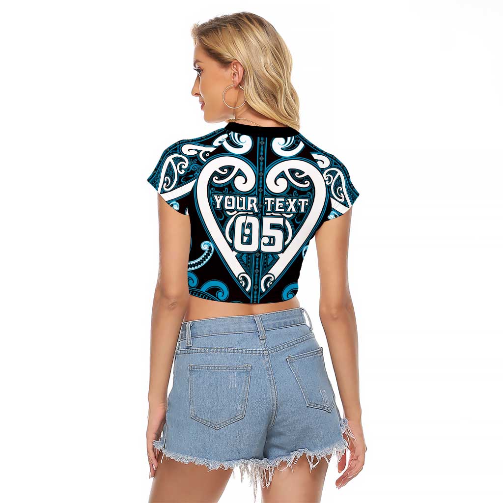 Custom Aotearoa Ngati Porou Raglan Cropped T Shirt Maori Tribal Pattern