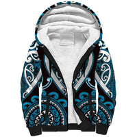 Custom Aotearoa Ngati Porou Sherpa Hoodie Maori Tribal Pattern